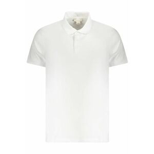 Tricou polo barbati - cu imprimeu uni - Regular fit - Alb imagine