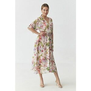 Rochie cu model floral si croiala petrecuta imagine