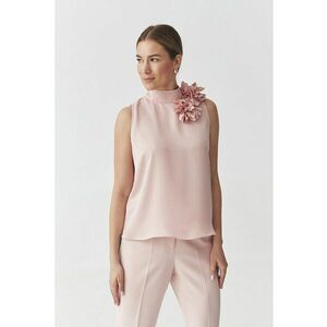 Bluza din satin cu detaliu cu floare imagine