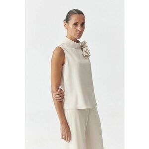 Bluza din satin cu detaliu cu floare imagine