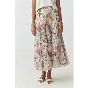 Fusta cu pliuri si model floral imagine