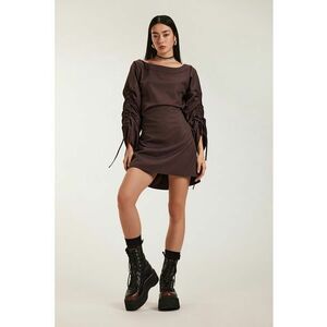 Rochie mini cu maneci cu volane Mocha imagine