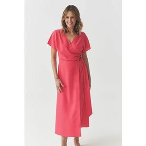 Rochie midi din amestec de lyocell cu maneci scurte imagine
