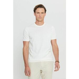 Tricou cu decolteu la baza gatului si model uni imagine