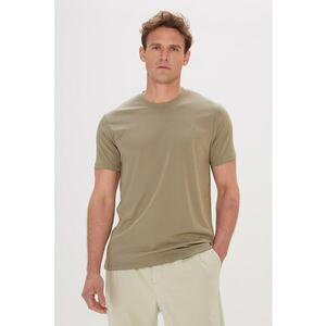 Tricou cu decolteu la baza gatului si model uni imagine