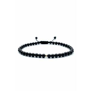 Bratara cu bila AUR 14K si pietre naturale semipretioase - snur reglabil imagine