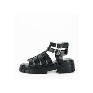 Sandale negre cu talpa groasa N75-6 132 14887 imagine