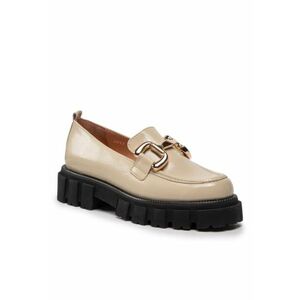Mocasini dama - Piele naturala - Bej imagine