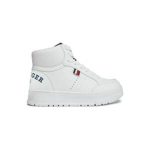 Pantofi sport pentru Fete - logo high top lace-up sneaker - T3X9-33362-1355X336 - Alb imagine
