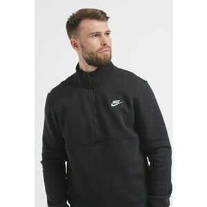Bluza sport regular fit cu fermoar scurt si logo brodat discret - Negru - imagine