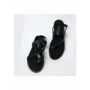 Sandale negre din piele naturala LH-320 M4 13002 imagine