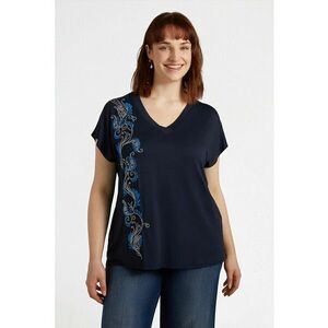 Tricou cu imprimeu si decolteu in V imagine