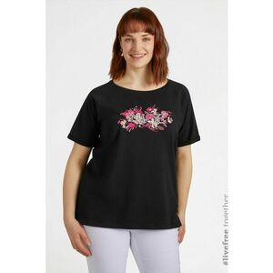 Tricou cu broderii florale imagine