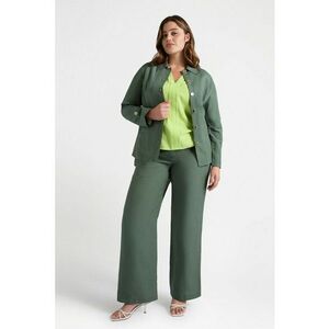 Pantaloni din amestec de in cu talie inalta imagine