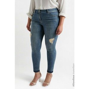 Blugi skinny cu aspect deteriorat imagine