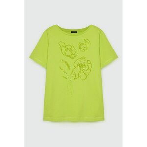 Tricou cu imprimeu floral cu paiete imagine