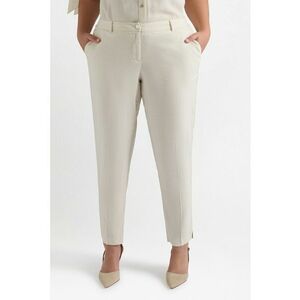 Pantaloni eleganti din amestec de in cu talie elastica in spate imagine