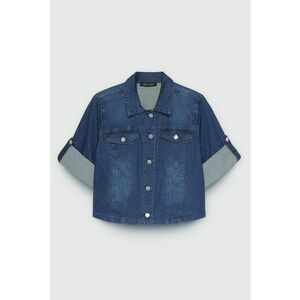 Jacheta din chambray cu maneci 3/4 imagine