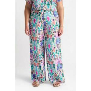 Pantaloni evazati cu model si talie elastica imagine