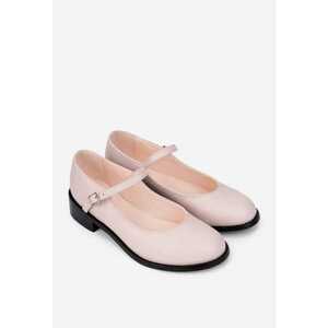 Pantofi dama din piele naturala roz pudra imagine