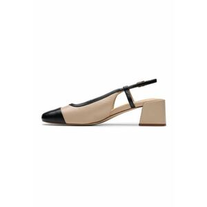 Pantofi slingback din piele cu toc masiv imagine