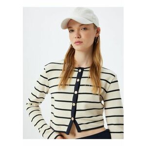 Cardigan cu nasturi si model in dungi imagine