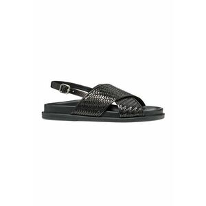 Sandale slingback din piele cu aspect tesut imagine