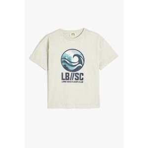 Tricou cu decolteu la baza gatului si imprimeu imagine