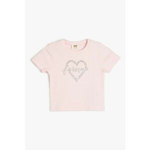 Tricou cu decolteu la baza gatului si strasuri imagine