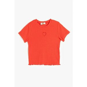 Tricou striat cu decolteu la baza gatului imagine