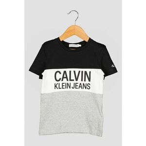 Tricou cu model colorblock si logo supradimensionat imagine