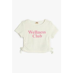 Tricou crop cu snururi laterale imagine