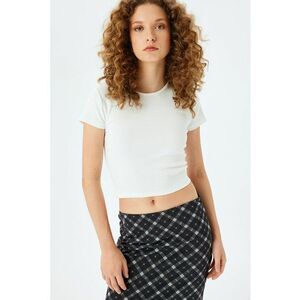Tricou crop din amestec de bumbac imagine