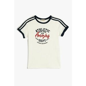 Tricou striat cu imprimeu text imagine