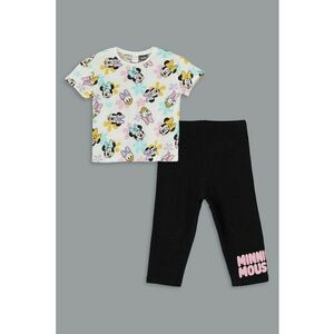 Set de colanti si tricou din bumbac cu imprimeu imagine