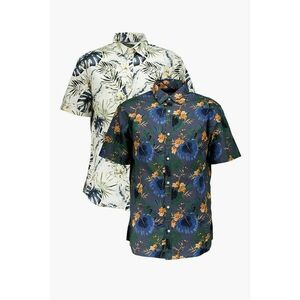 Camasa cu model tropical si maneci scurte Hawaii imagine