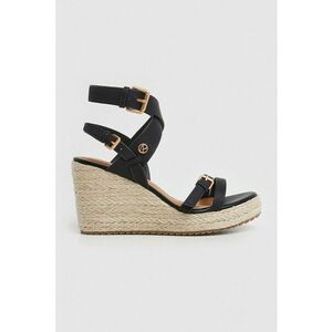 Sandale wedge cu bareta cu catarama imagine