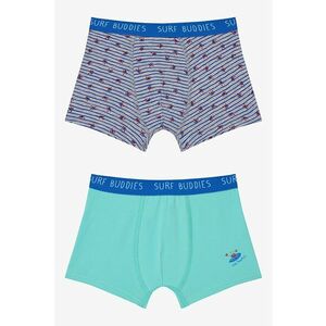 Set de boxeri cu model - 2 perechi - Gri - Albastru - Mint - imagine
