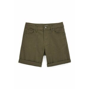 Pantaloni scurti cu model uni si talie medie imagine