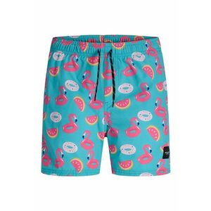 Pantaloni scurti cu snur de ajustare si imprimeu grafic imagine
