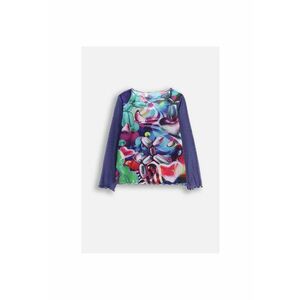 Set de top si bluza semitransparenta din plasa - Multicolor imagine