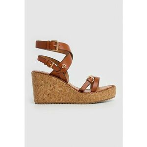 Sandale wedge cu bareta cu catarama imagine