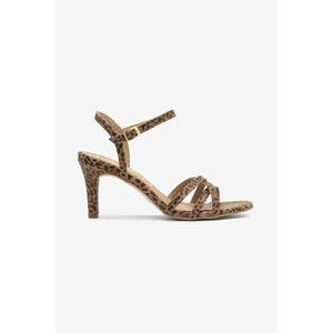 Sandale cu toc inalt si model animal print imagine