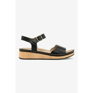 Sandale wedge din piele cu catarama imagine