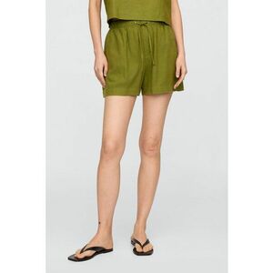 Pantaloni scurti din amestec de in cu model uni imagine
