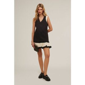 Rochie mini cu model in doua tonuri si decolteu in V imagine
