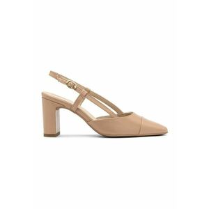 Pantofi slingback de piele cu toc si varf ascutit imagine