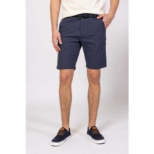 Pantaloni scurti din amestec de bumbac cu o curea Walker - Bleumarin - imagine