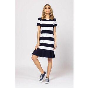 Rochie scurta Vimon - Alb optic - Bleumarin - imagine