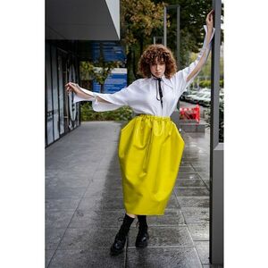 Fusta midi cu talie elastica Taffeta imagine